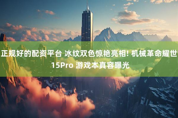 正规好的配资平台 冰纹双色惊艳亮相! 机械革命耀世 15Pro 游戏本真容曝光
